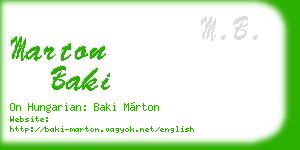 marton baki business card